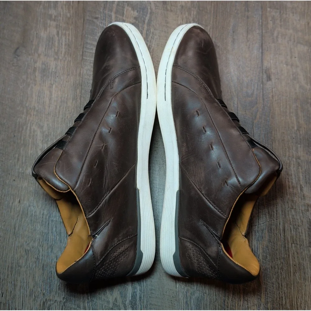 Kizik KZK Mens Size 13 M Hands Free New York Slip On Leather Brown Casual Shoes